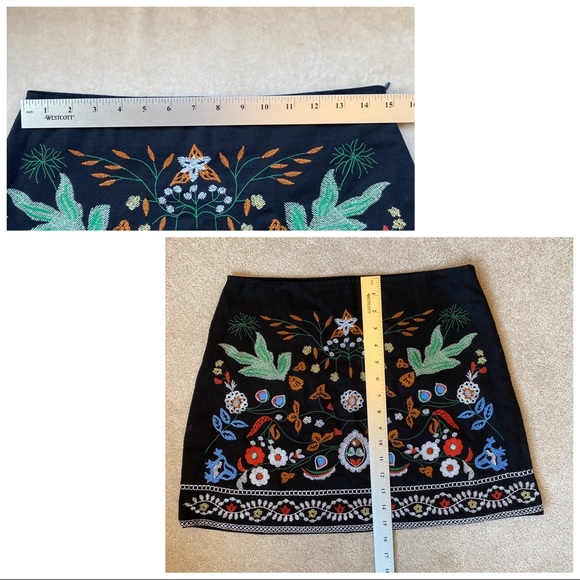 Boho Printed Mini Skirt With Colorful Embroidery - Picture 8 of 9